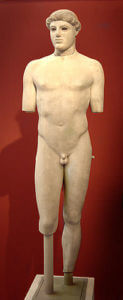 Marble statue of a kouros